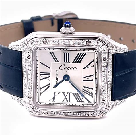 cartier santos replica vs original|cartier santos dumont diamond.